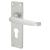 Satin Chrome Victorian Straight Euro Lock Door Handles - 155 x 42mm