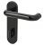 Ebony Black Nylon Steel Core Safety Bathroom Door Handles - 78mm c/c - Paris Range