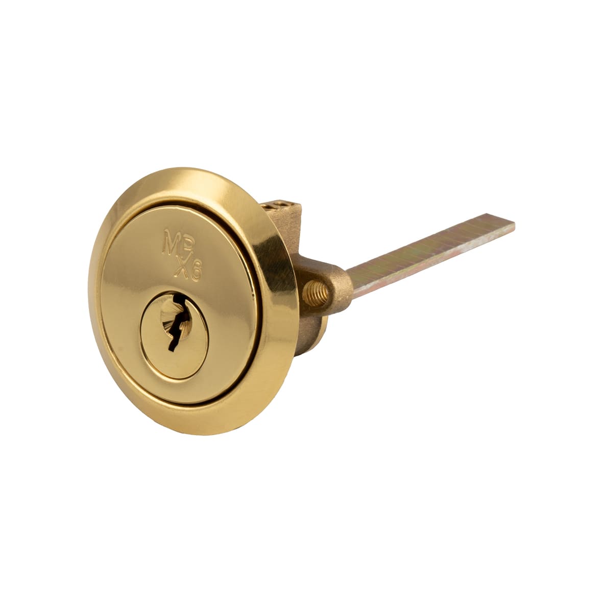 1 Star 6 Pin Replacement Rim Cylinder - Polished Brass - Keyed to Differ