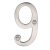 Marcus 76mm Screw Fix Door Numeral - 9 - Satin Nickel
