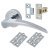 Polished Chrome Latch Door Handles on Rose Pack - Aston Range