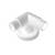 Modular Fluted Hand Rail - 82 x 36 x 85mm - 90° Wall Fixed Elbow Joint - White