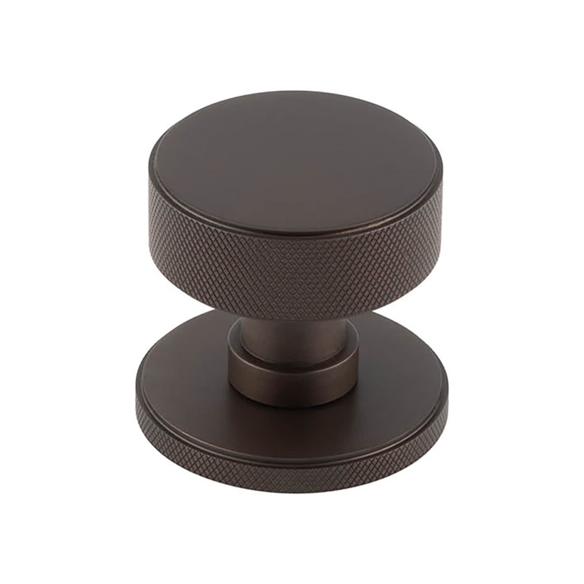 Dark Bronze Knurled Mortice Door Knob - 60mm Rose Diameter - Westbourne Range