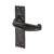 Metalized Antique Black Iron Tudor Latch Door Handles - 152 x 38mm