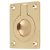 Rectangular Flush Ring Cabinet Pull Handle - 63 x 50mm - Polished Brass