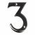 76mm Screw Fix Door Numeral - 3 - Black Nickel