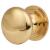 Victorian Turned Round Cabinet Knob - 38mm Diameter - Polished Brass