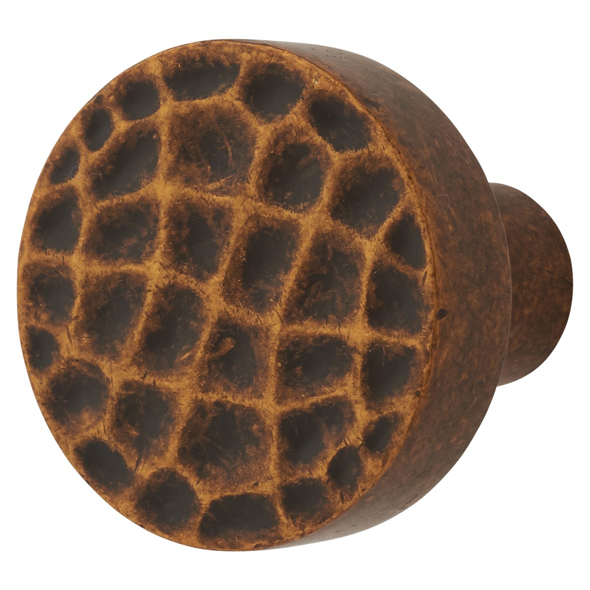 Kendal Hammered Round Cabinet Knob - 28mm Diameter - Antique Brass