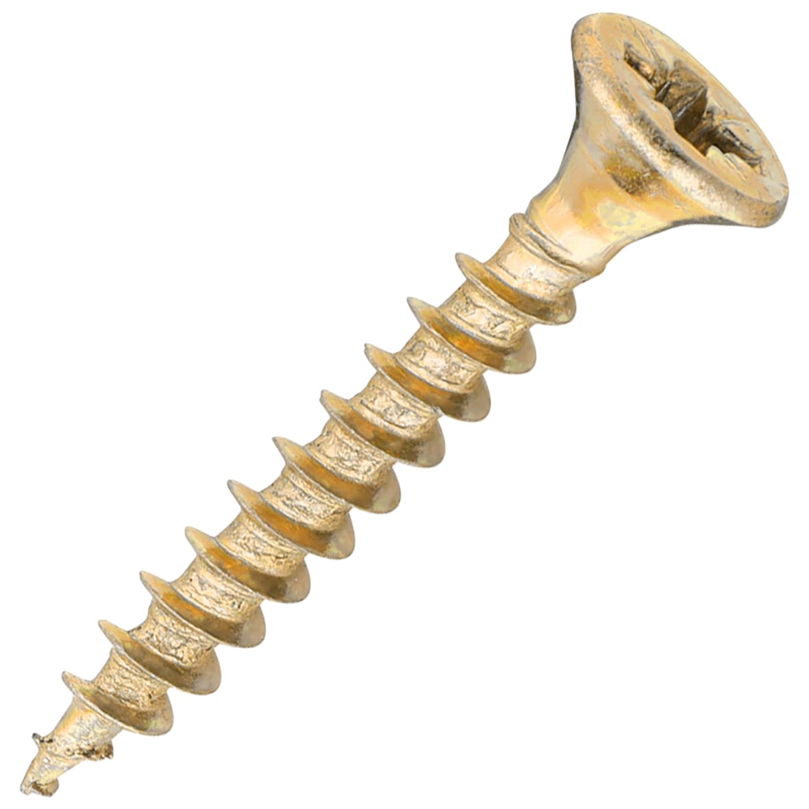General Purpose Pozi Countersunk Chipboard Wood Screws - 3.5 x 25mm - Yellow Zinc - Pk of 200