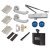 Medium Duty Latch Door Handle on Rose Fire Door Kit & Dorgard Holder - Push/Pull - Aluminium