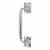 Traditional Polished Chrome Heavy Cast Offset Door Pull Handle - Screw Fix - 250mm Centres