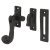 Tudor Mortice & Hook Plate Casement Window Fastener - Reversible - Antique Black Iron