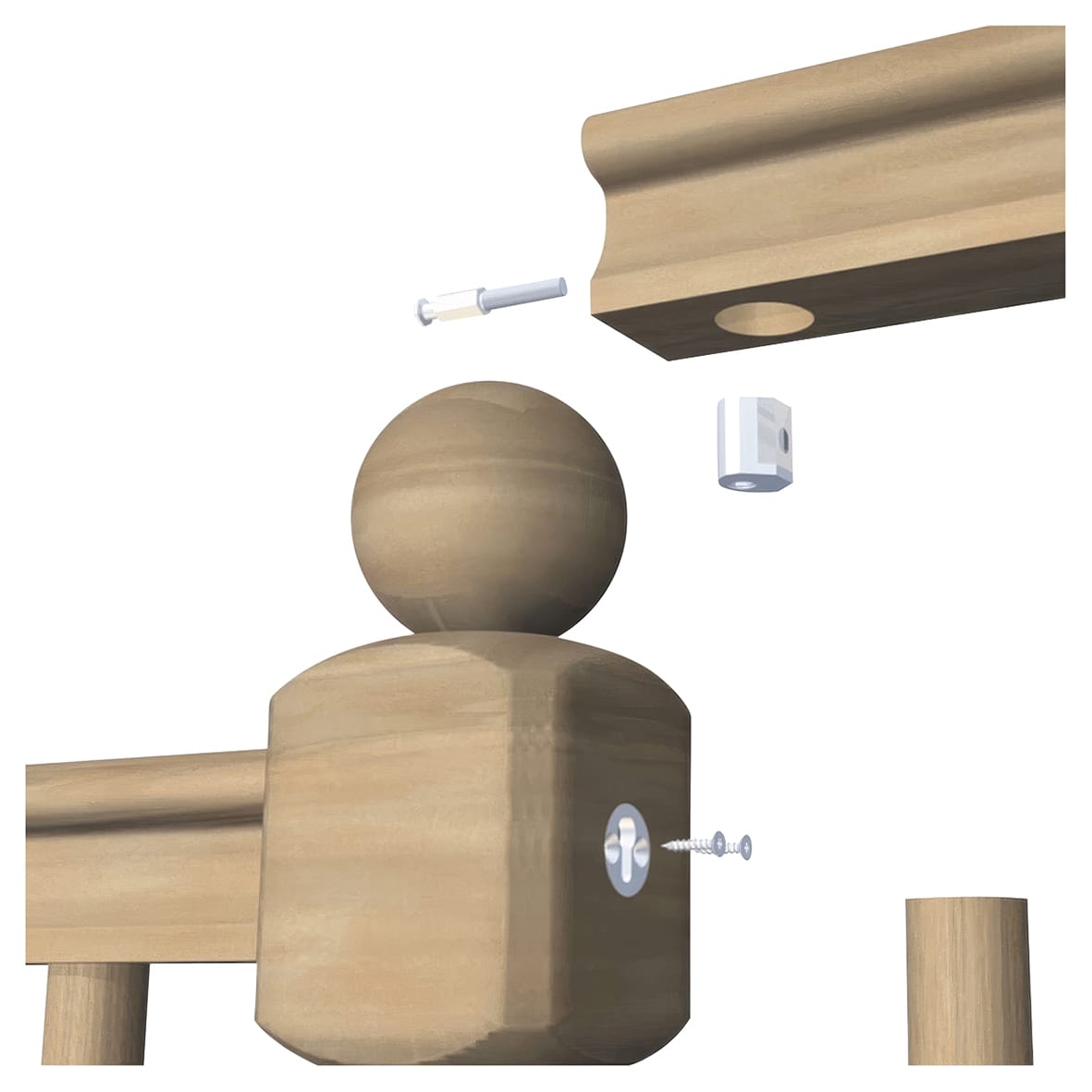 Straight Slipfix Stair Handrail Connector