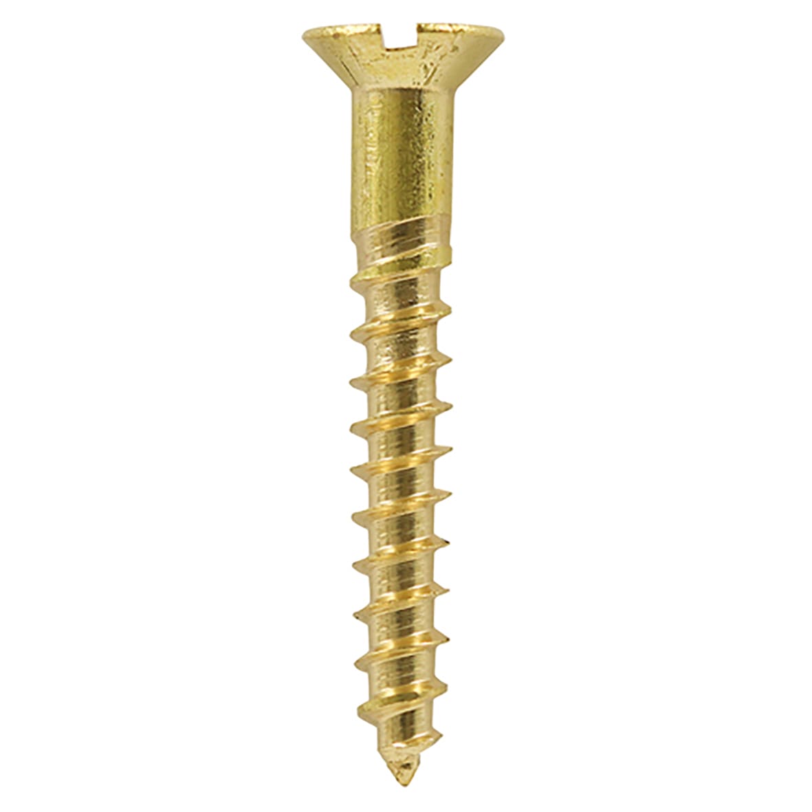 Slotted Countersunk Wood Screws - 6 x 3/4" - Solid Brass - Pack of 200