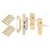 Satin Brass Budget Straight Bathroom Lock Door Handles Pack