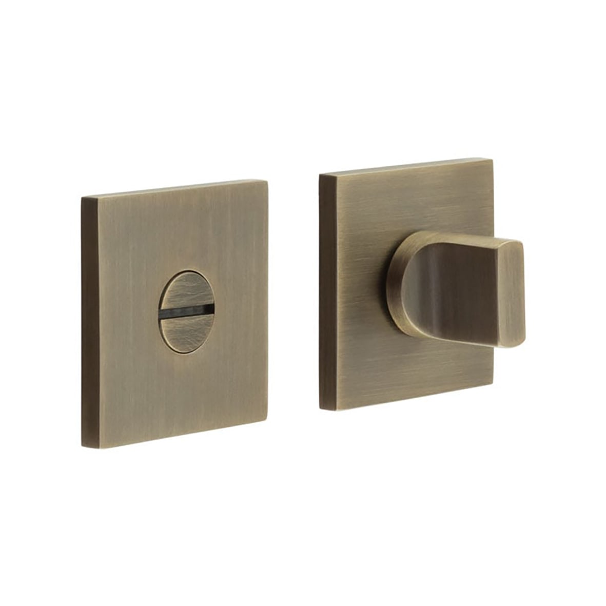 Square Bathroom Turn & Release - 54 x 54mm - Antique Brass
