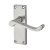 Satin Chrome Budget Scroll Latch Door Handles - Short Plate - Mia Range - 114 x 42mm