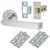 Brass Polished Chrome Latch Door Handles on Rose Pack - Concept Range
