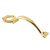 Escutcheon Handle for Long Throw Gate Lock - 200mm Length - Polished Brass