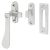 Budget Victorian Mortice & Hook Plate Window Fastener - Reversible - Polished Chrome