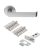 Brass Satin Chrome Latch Door Handles on Rose Pack - Concept Range