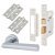 Polished Chrome Bathroom Lock Door Handles on Rose Pack - Emily Range