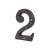 76mm Screw Fix Door Numeral - 2 - Metalized Antique Black Iron