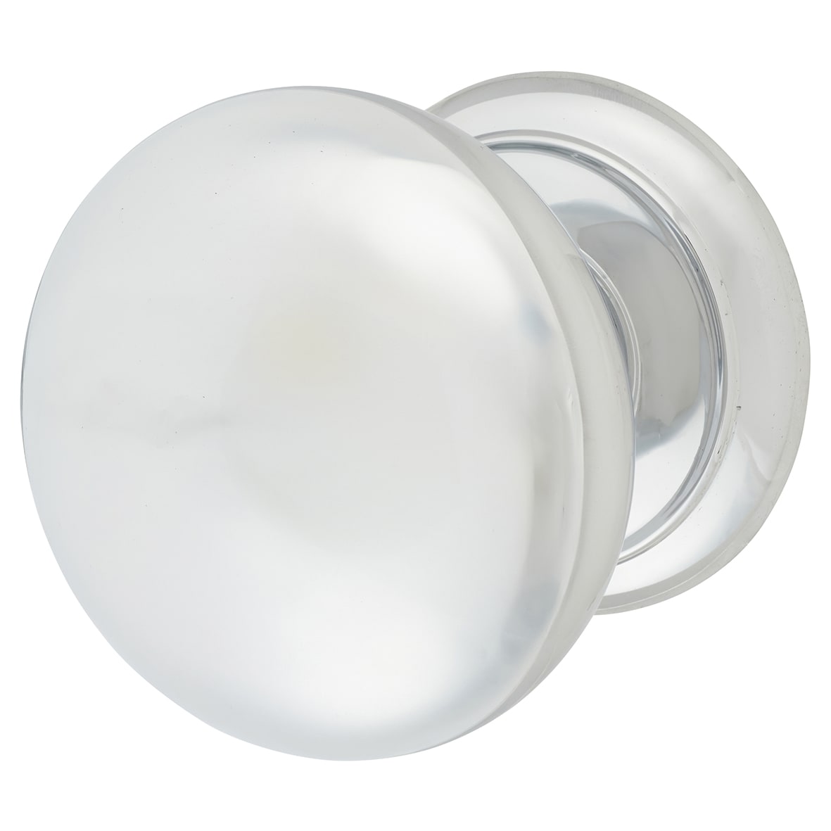 Polished Chrome Large Round Centre Door Knob - 90mm Rose Diameter