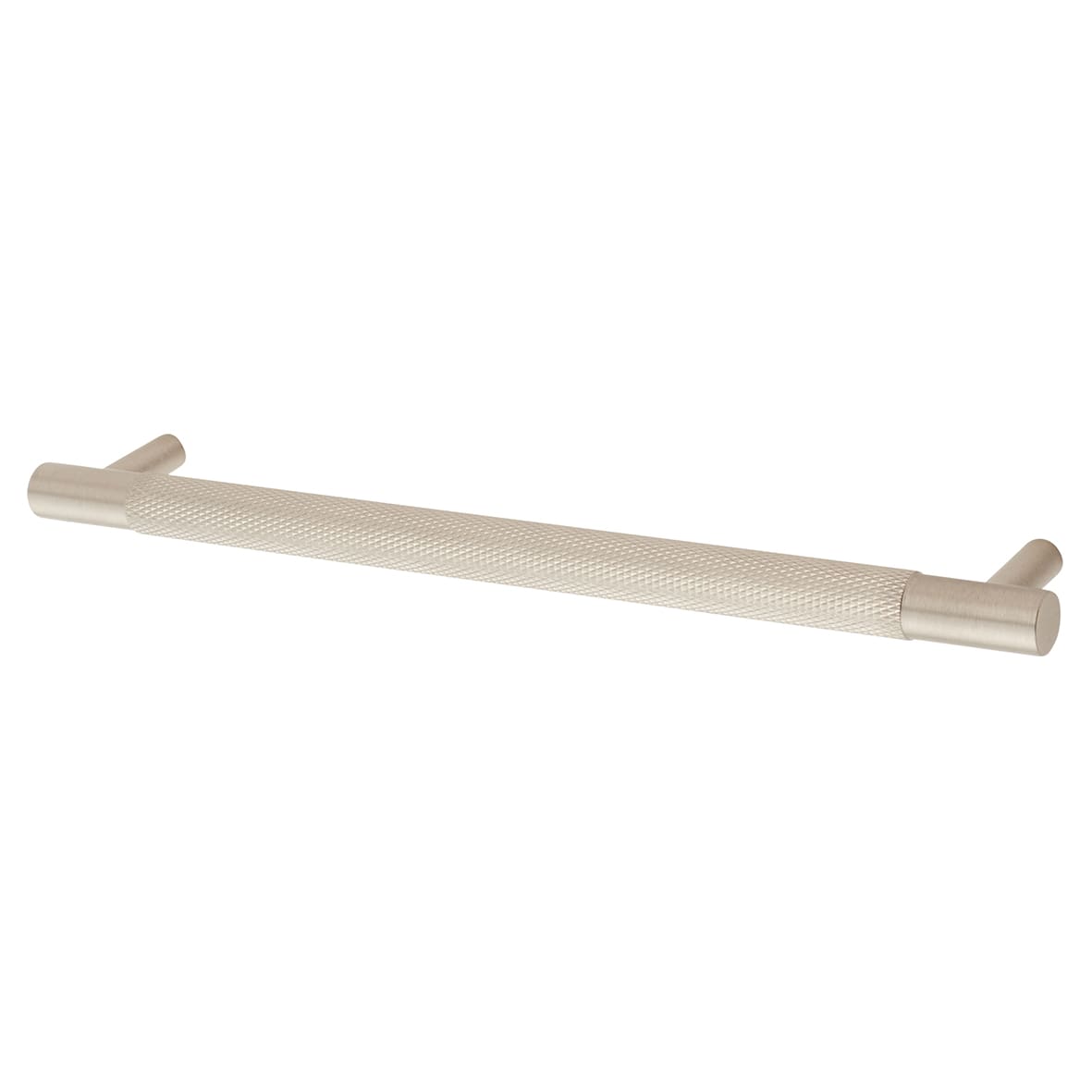 Brunel 13mm Knurled T-Bar Cabinet Pull Handle - 192mm Centres - Satin Nickel