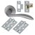 Satin Chrome Latch Door Handles on Rose Pack - Sussex Range