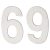 100mm Concealed Screw Fix Door Numeral - 6 / 9 - Polished Stainless Steel