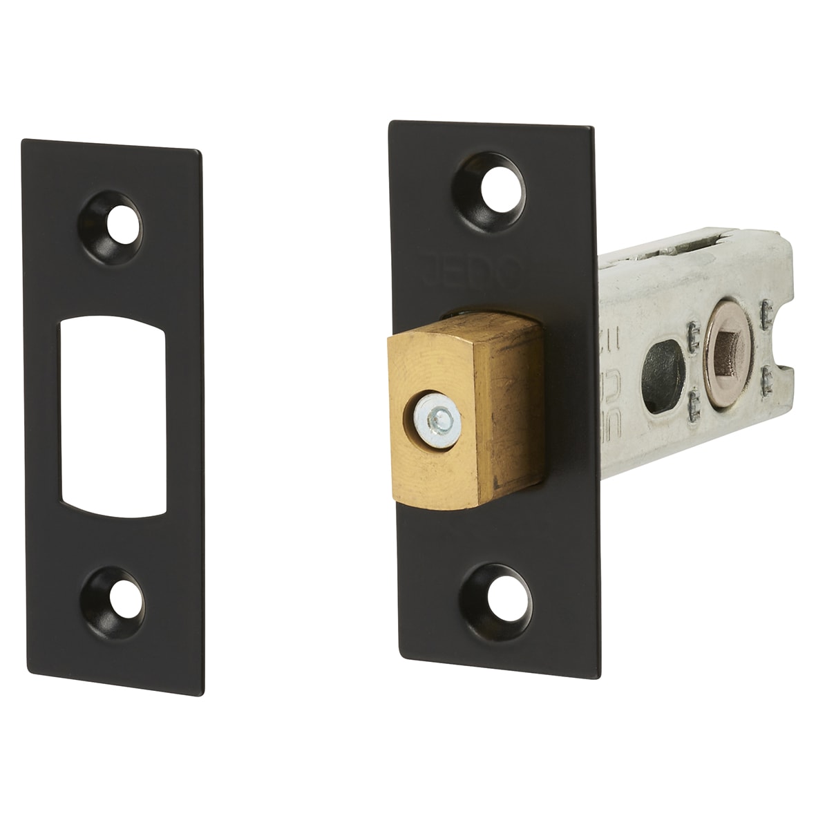 5mm Heavy Duty Bolt Through Tubular Bathroom Deadbolt - 64mm Case - 44mm Backset - Square - Matt Black