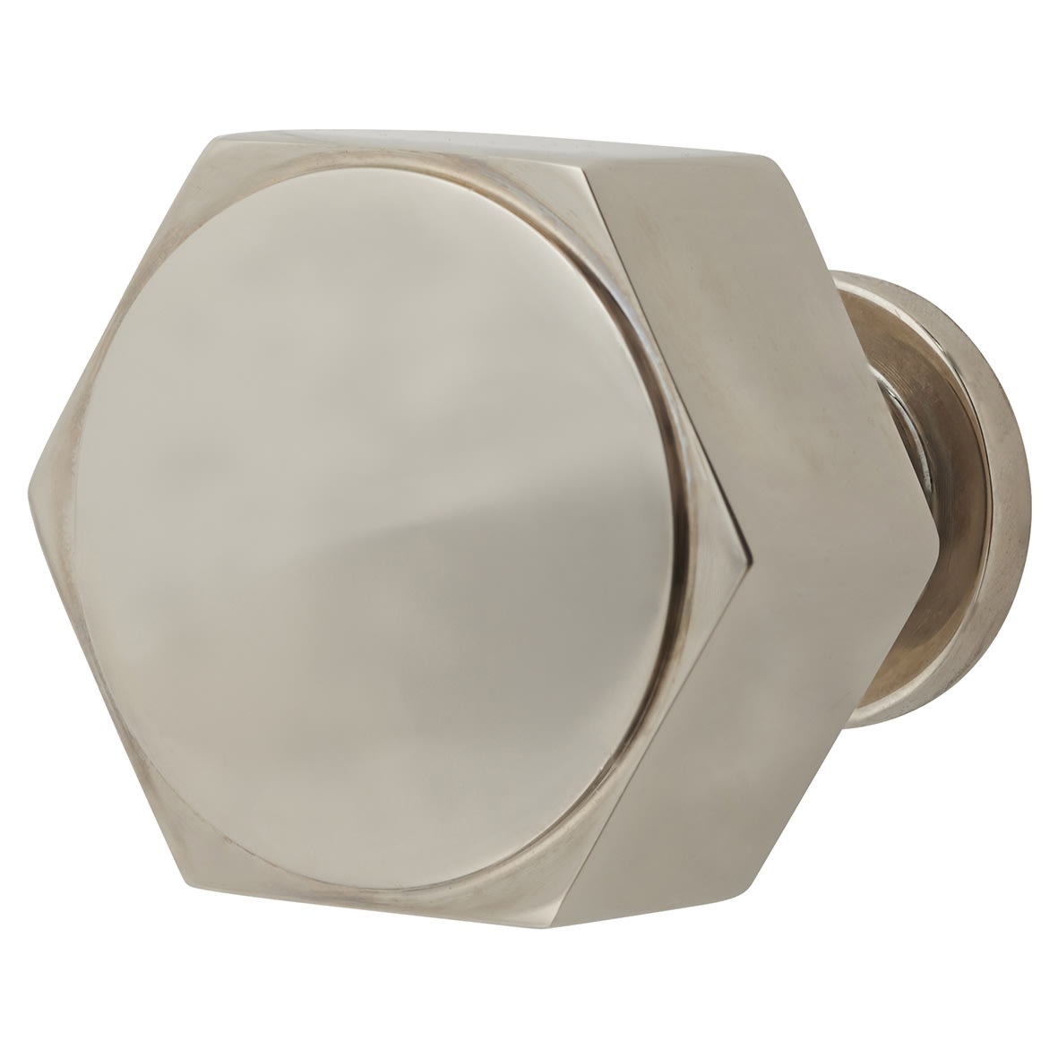 Vesper Hex Cabinet Knob - 33mm Diameter - Polished Nickel
