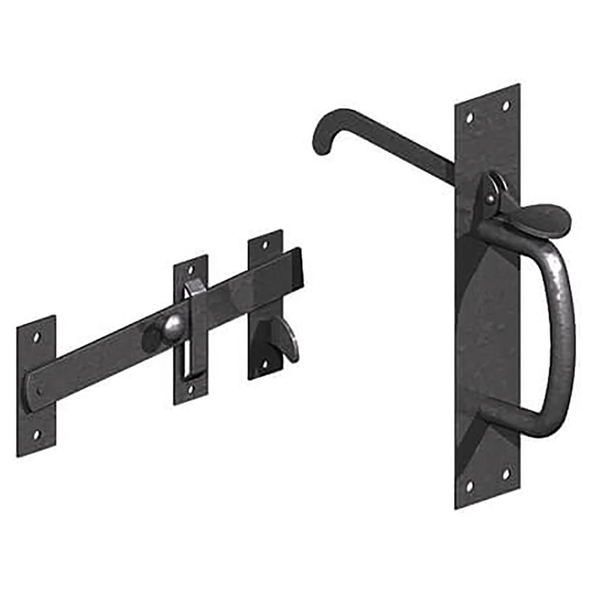 Heavy Duty Suffolk Gate Thumb Latch - 204 x 44mm - Epoxy Black