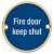 Fire Door Keep Shut Door Sign - 75mm Diameter - Polished Brass