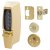 Unican 7104 Light Duty Push Button Code Lock and Latch - Polished Brass