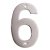 100mm Screw Fix Door Numeral - 6 - Satin Stainless Steel