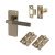 Antique Brass Reeded Latch Door Handles Pack - Lily Range