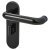Ebony Black Nylon Steel Core Safety Bathroom Door Handles - 57mm c/c - Paris Range