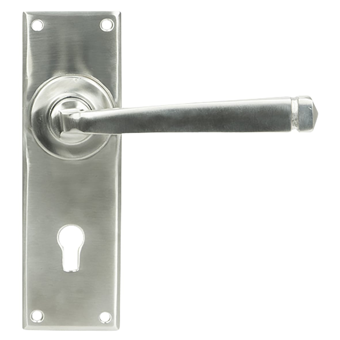 Satin Stainless Steel Keyhole Door Handles - Avon Range - 152 x 48mm