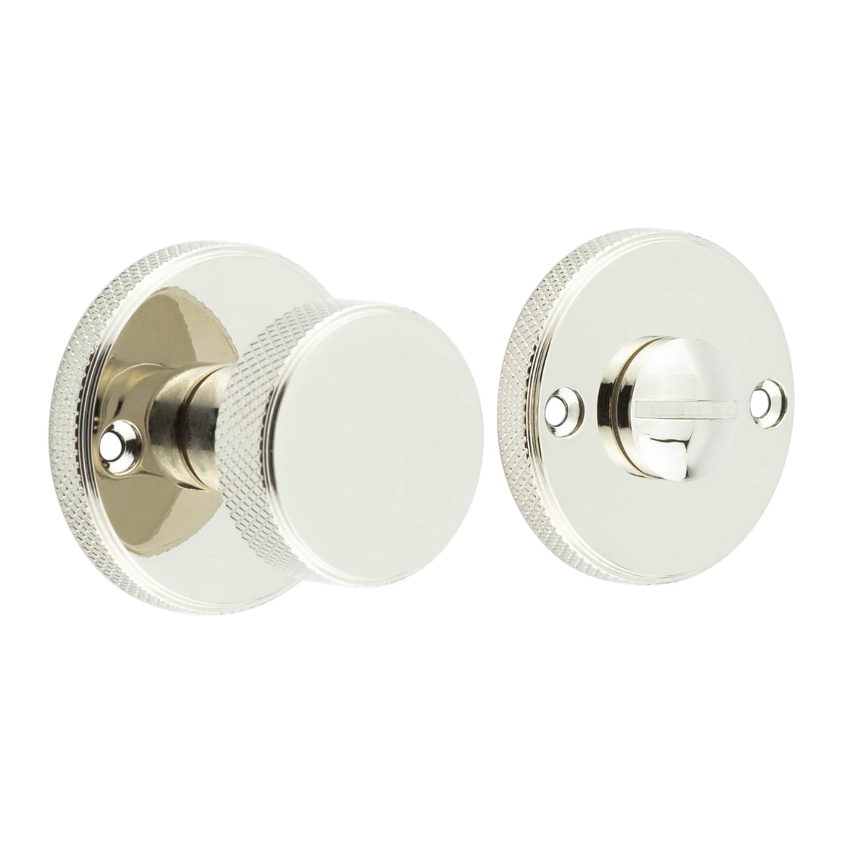 Westbourne Knurled Bathroom Turn & Release - 40mm Diameter - Polished Nickel
