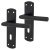 Matt Black Mitred Keyhole Lock Door Handles - 172 x 44mm