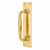 Polished Brass Brewery Offset Door Pull Handle on Plate - Screw Fix - 305 x 63mm
