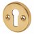 Escutcheon - 40mm Diameter - Keyhole - Polished Brass