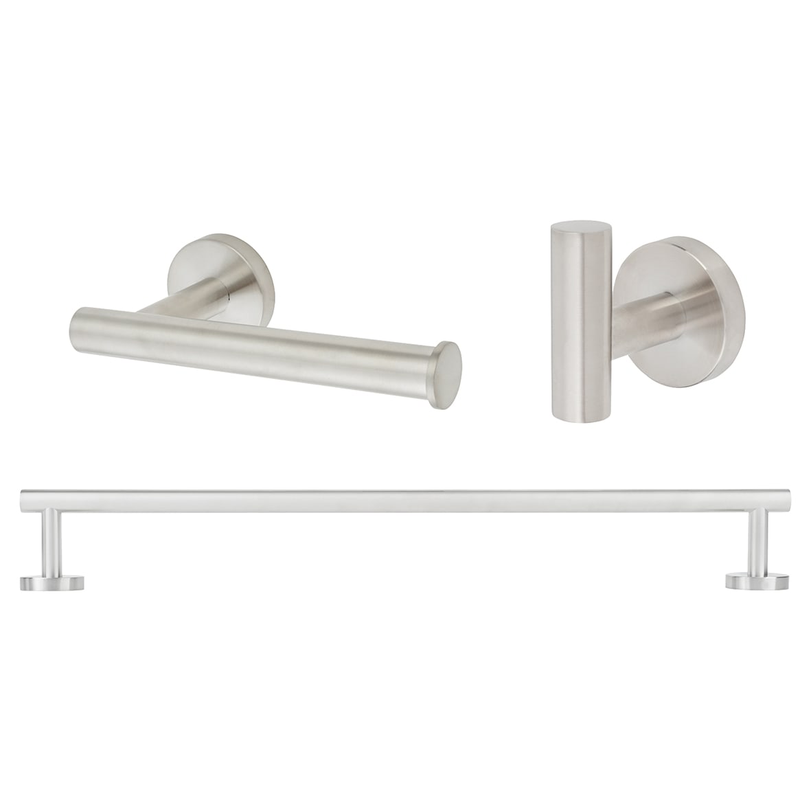 Essential Bathroom Set - Satin Stainless Steel