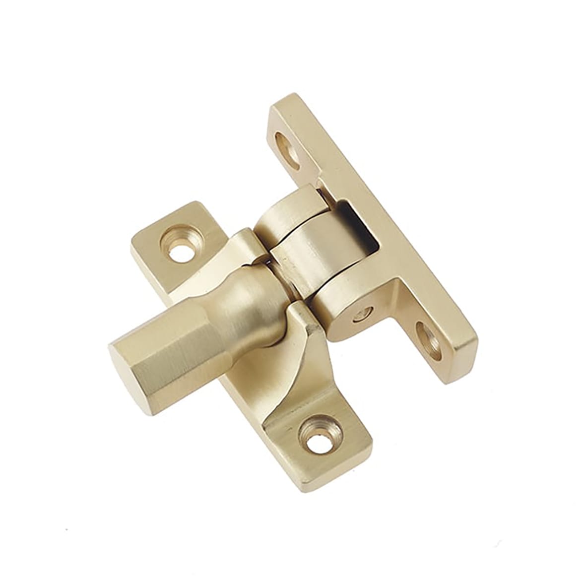 Brighton Sash Window Fastener - Pattern 2 - 55 x 15mm - Satin Brass