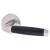 Polished Nickel/Matt Black Door Handles on Round Rose - Cambridge Range