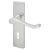 Satin Chrome Victorian Scroll Keyhole Lock Door Handles - 155 x 42mm