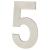 100mm Concealed Screw Fix Door Numeral - 5 - Satin Stainless Steel