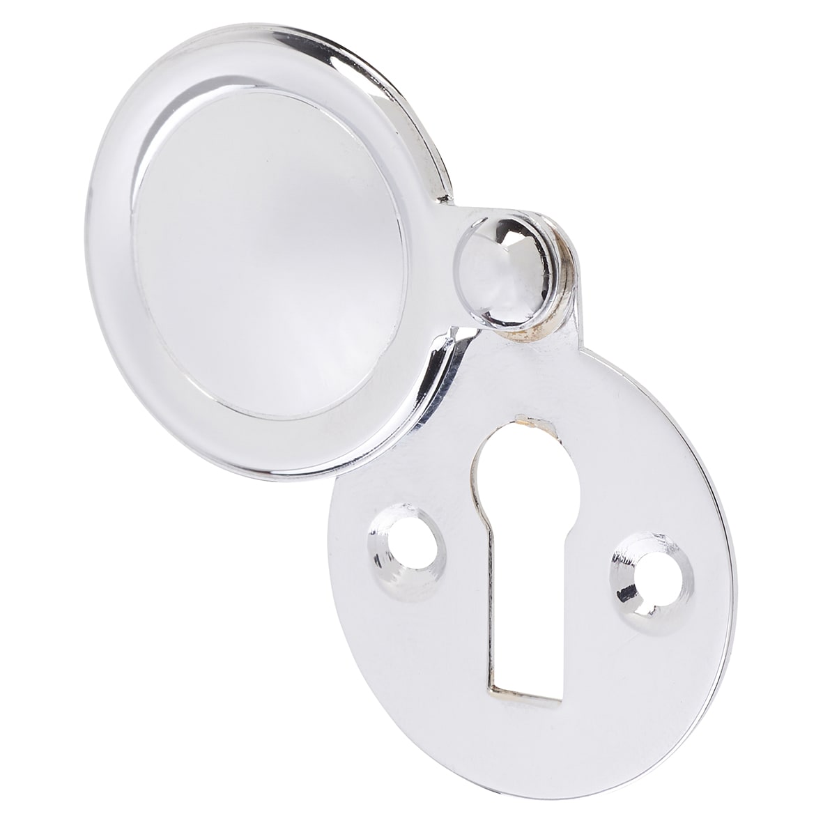 Victorian Covered Escutcheon - 32mm Diameter - Keyhole - Polished Chrome